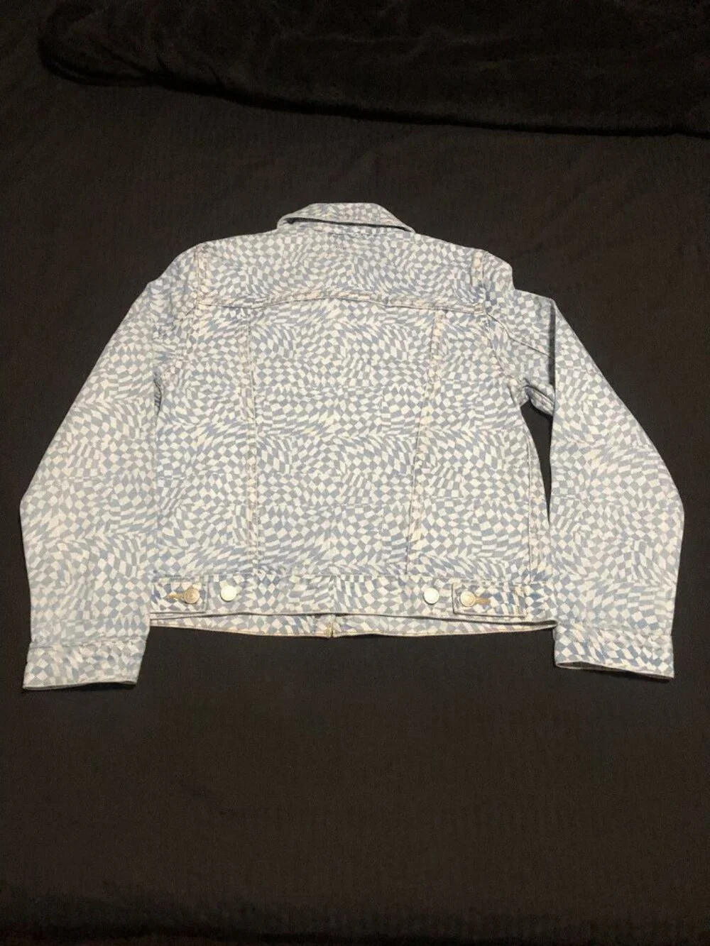 Levi's Blue Original Trucker Jacket Patterned Denim Jacket. Size Small. White - Picture 7 of 7